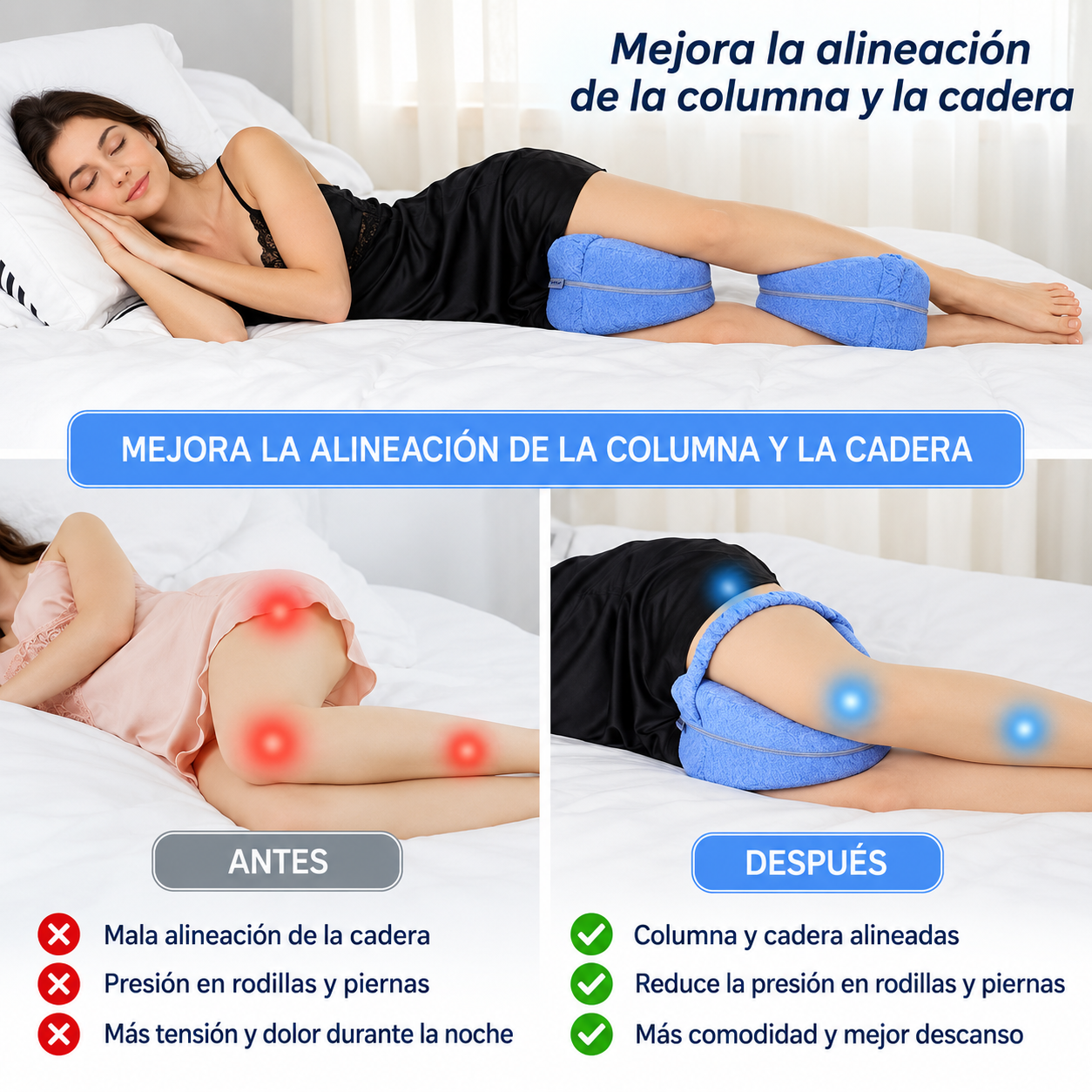 Almohada Alignia™| Duerme sin Dolor de Cadera y Espalda