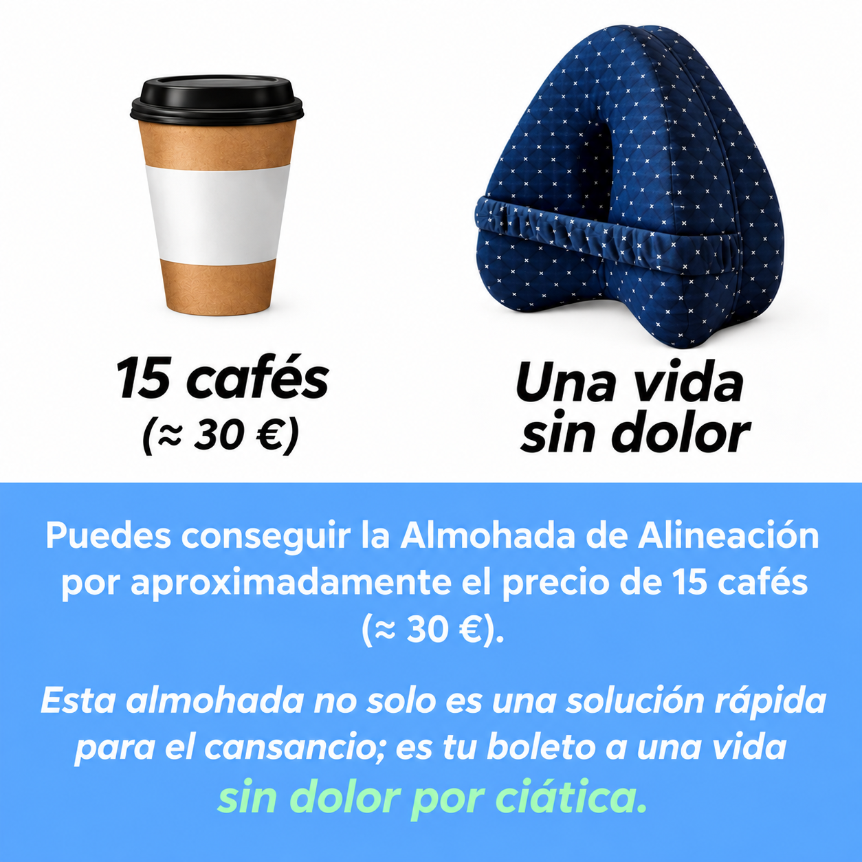 Almohada Alignia™| Duerme sin Dolor de Cadera y Espalda