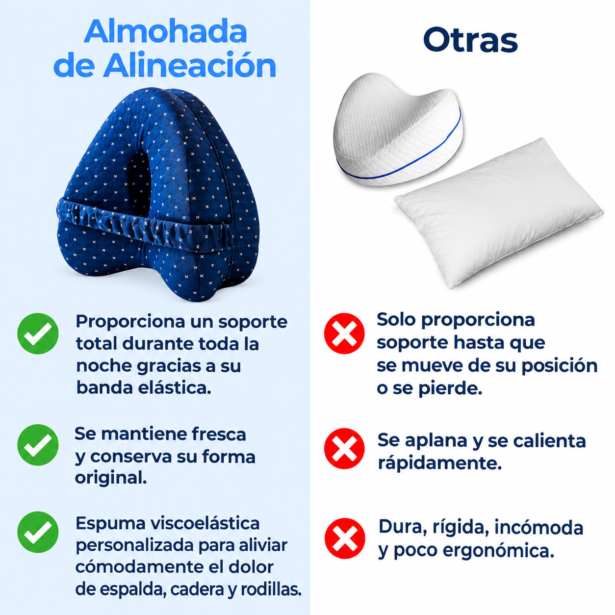Almohada Alignia™| Duerme sin Dolor de Cadera y Espalda